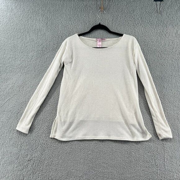 Calypso St Barth Long Sleeve Waffle Knit Top Cream Linen Blend Beachy XS - Picture 1 of 11